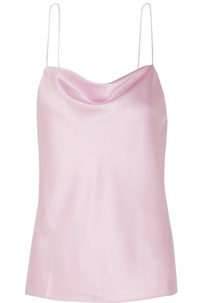 Shop Cami Nyc The Axel Draped Stretch-silk Charmeuse Camisole In Pink