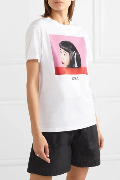 Shop Valentino Izumi Miyazaki Idea Printed Cotton-jersey T-shirt In White