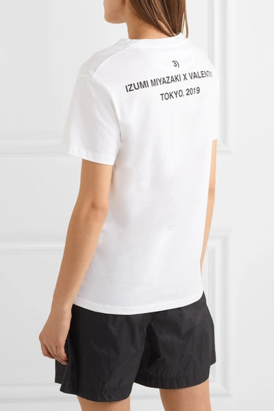 Shop Valentino Izumi Miyazaki Idea Printed Cotton-jersey T-shirt In White