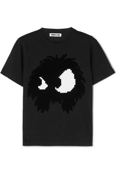 Shop Mcq By Alexander Mcqueen Flocked Cotton-jersey T-shirt In Black