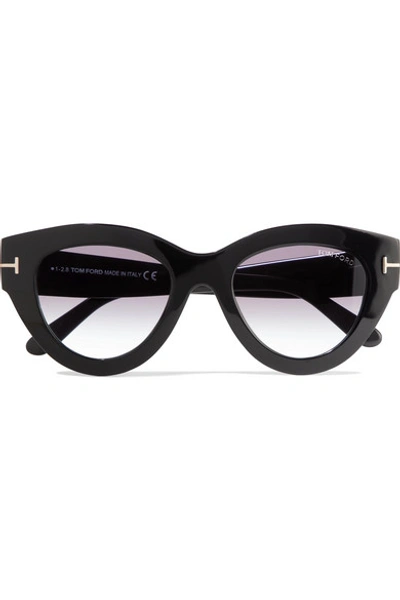 Shop Tom Ford Slater Cat-eye Acetate Sunglasses In Black
