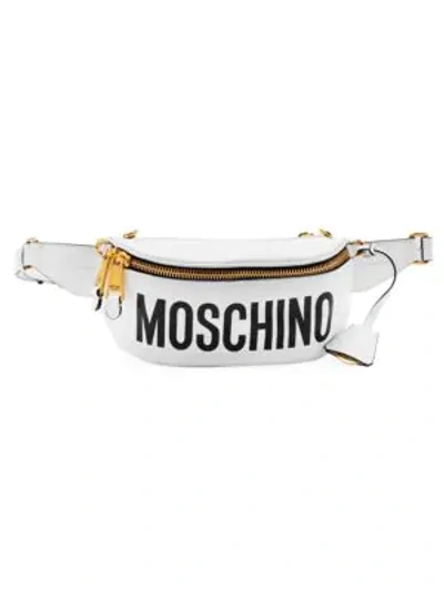 Shop Moschino Logo Belt Bag In White Multi