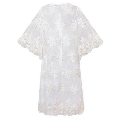 Shop Jiri Kalfar White Long Embroidered Dress