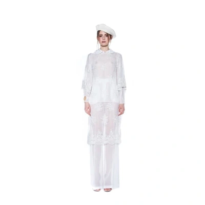 Shop Jiri Kalfar White Long Embroidered Dress