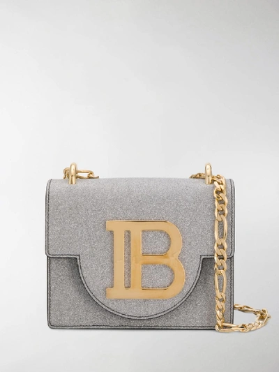 Shop Balmain Bbag 18 Crossbody Bag In Silver