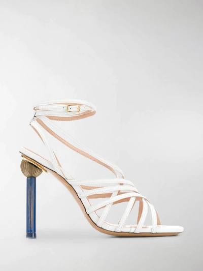 Shop Jacquemus White Les Sandales Pisa 120 Leather Sandals