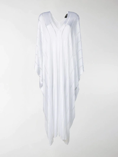 Shop Tom Ford Long Sheer Stripe Kaftan In White