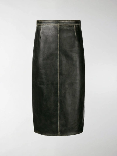 Shop Miu Miu Faded Detail Skirt In Black