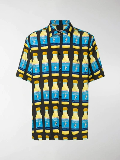 Shop Dolce & Gabbana Perfume Bottle Print Shirt In Blue
