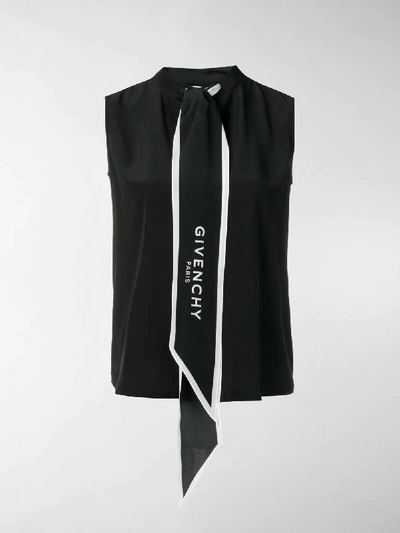 Shop Givenchy Logo Print Scarf Vest In Black