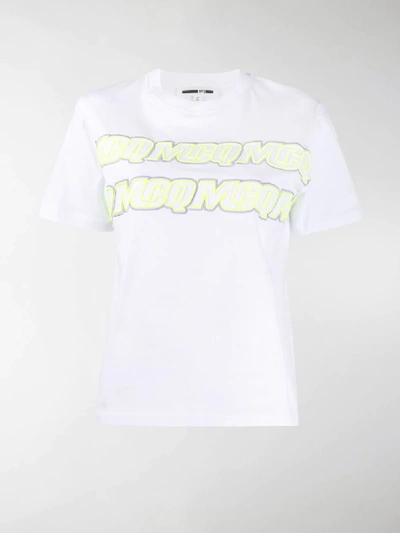 Shop Mcq By Alexander Mcqueen Embroidered Logo T-shirt In White