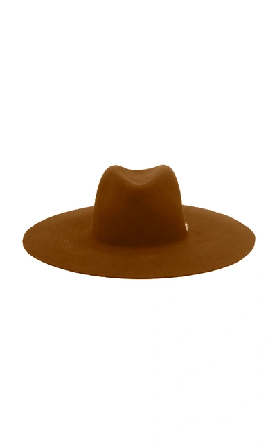 Shop Valentino Vlogo Large Brim Hat In Brown
