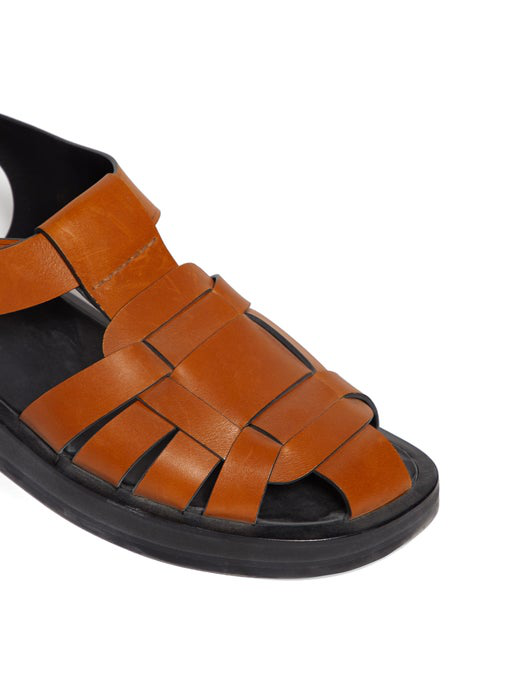 the row fisherman caged leather sandals