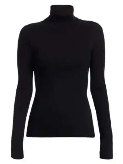 Shop Helmut Lang Rib-knit Turtleneck Sweater In Black