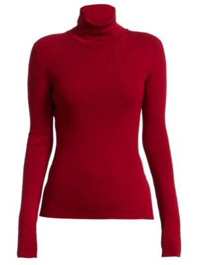 Shop Helmut Lang Women's Rib-knit Turtleneck Sweater In Lava