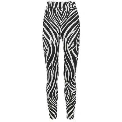 Shop Versace Zebra-print Stretch-knit Leggings