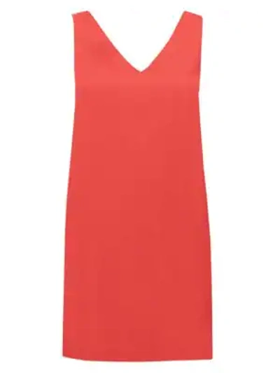 Shop Theory V-neck Shift Dress In Light Cranberry