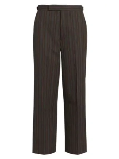 Shop Marc Jacobs Runway Multi-stripe Straight-leg Wool Pants In Brown Multi