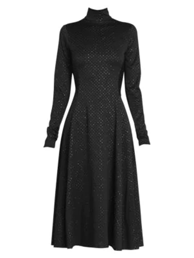 Shop Marc Jacobs Runway Glitter Print Crepe Jersey Midi Dress In Black