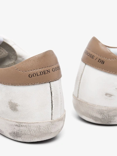 Shop Golden Goose White Superstar Distressed Leather Sneakers