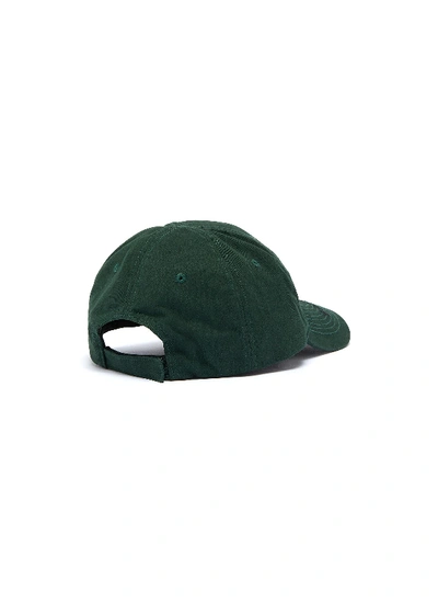 Shop Balenciaga 'everyday' Logo Embroidered Visor Baseball Cap In Vert Sapin