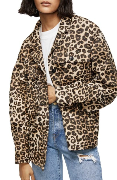 Shop Anine Bing Flynn Leopard Jacquard Jacket