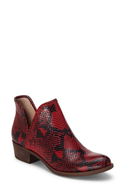 Shop Lucky Brand Baley Bootie In Garnet Leather