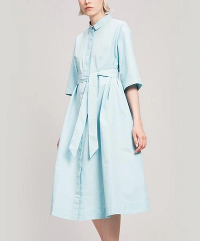 Shop Ymc You Must Create Joan Cotton Shirt-dress In Sky