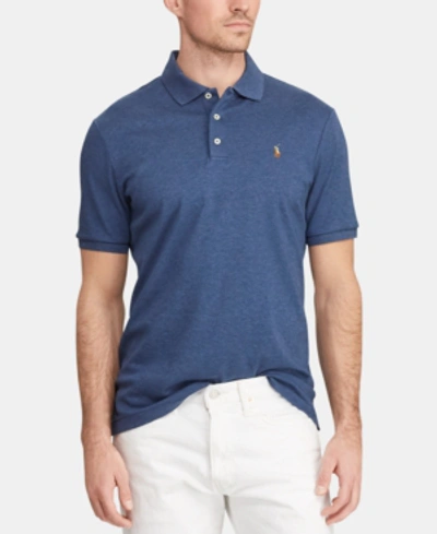 Shop Polo Ralph Lauren Men's Soft Touch Polo Shirt In Derby Blue Heather