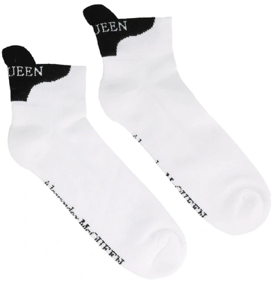 Shop Alexander Mcqueen Socks Banding Mcqueen In White Black