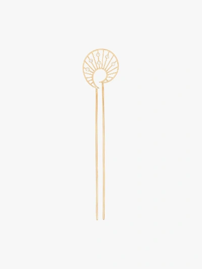 Shop Apples & Figs 24k Gold Vermeil Venus Shell Hair Pin In Metallic