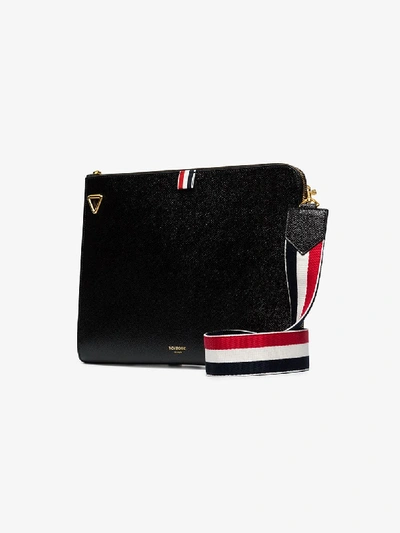 Shop Thom Browne Rwb Large Folio Shoulder Bag In Black