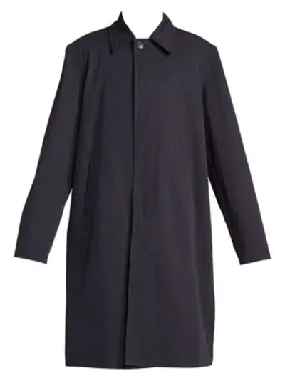 Shop Balenciaga Cotton Twill Car Coat In Navy