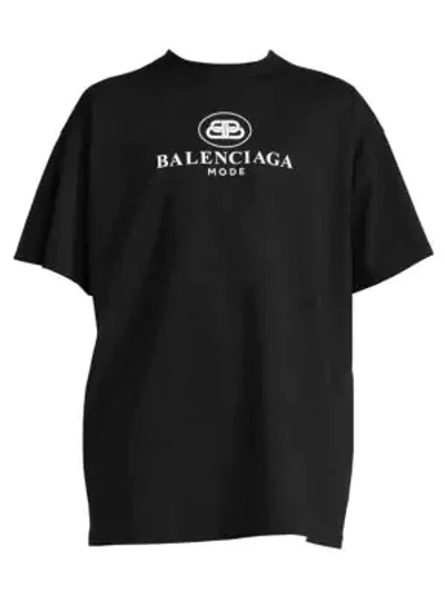 Shop Balenciaga Mode Logo Graphic T-shirt In Black