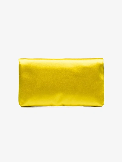 Shop Jimmy Choo Yellow Titania Embellished Clutch Bag