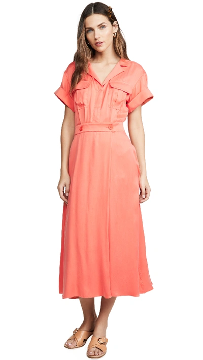 Shop Equipment Orlenna Dress In Hot Coral
