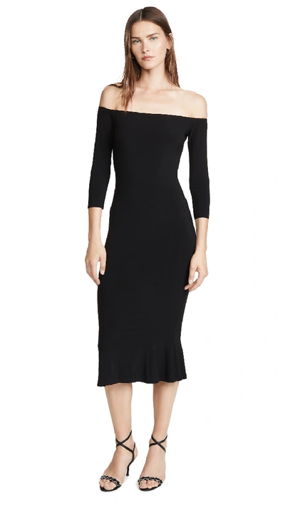 Shop Norma Kamali Off The Shoulder Fishtail Dress In Black