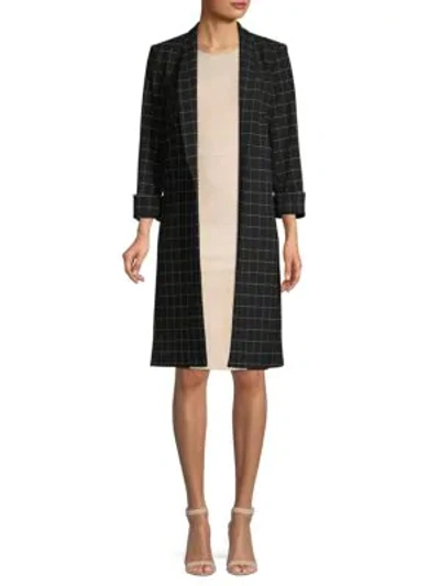 Shop Alice And Olivia Kylie Checkered Open Front Jacket In Black White