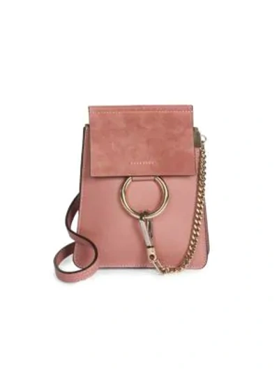Shop Chloé Mini Faye Leather Bracelet Bag In Rusty Pink