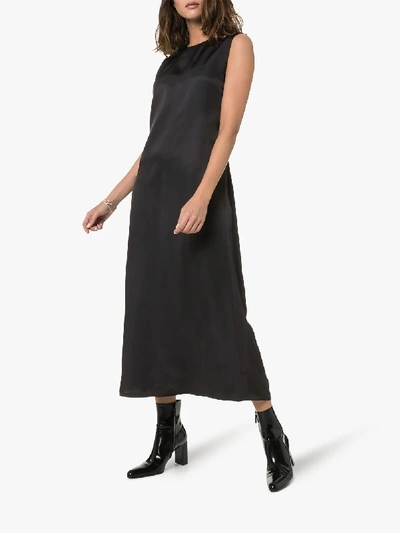 Shop Helmut Lang A Line Cutout Back Sleeveless Midi Dress In Black