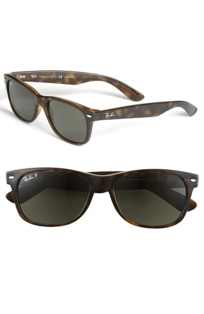 Shop Ray Ban 'new Wayfarer' 55mm Polarized Sunglasses - Tortoise/ Green P