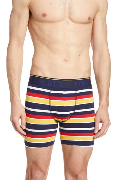 Shop Polo Ralph Lauren Stretch Cotton Boxer Briefs In Cruise Navy Stripe