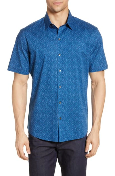 Shop Zachary Prell Colina Regular Fit Shirt In Navy