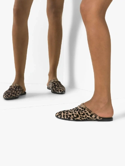 Shop Atp Atelier Brown And Black Anzi Flat Leopard Print Slippers