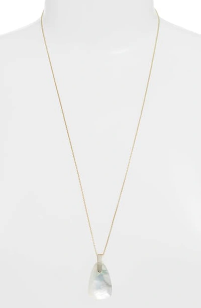 Shop Kendra Scott Maeve Long Stone Pendant Necklace In Gold/ Ivory