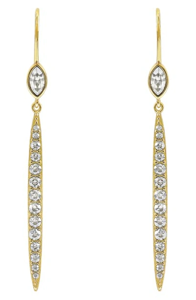 Shop Adore Linear Crystal Bar Earrings In Gold Plated