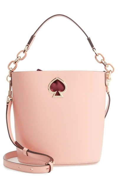 Shop Kate Spade Suzy Small Leather Bucket Bag - Pink In Cosmetic Pink