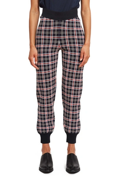 Shop Opening Ceremony Plaid Knit Jogger Pants In Collegiate Navy Mult
