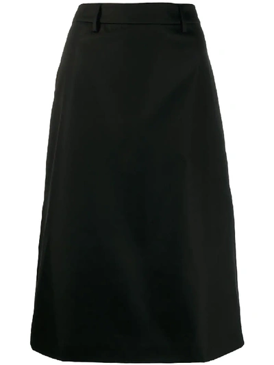 Shop Prada A-line Midi Skirt - Black