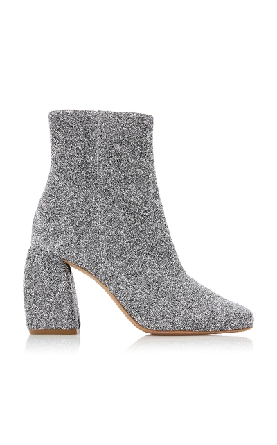 Shop Tibi Bronson Leather Boots In Silver